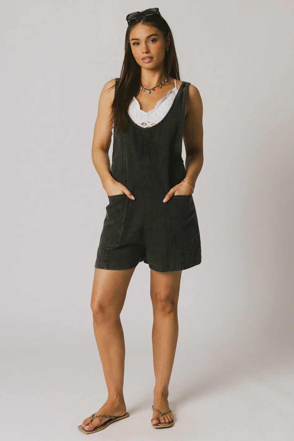 Scottie Denim Overalls in Black FINAL SALE