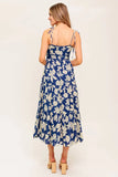 PETALS IN THE WIND MIDI DRESS NAVY