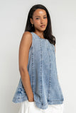 Savannah Denim Sleeveless Tunic Top