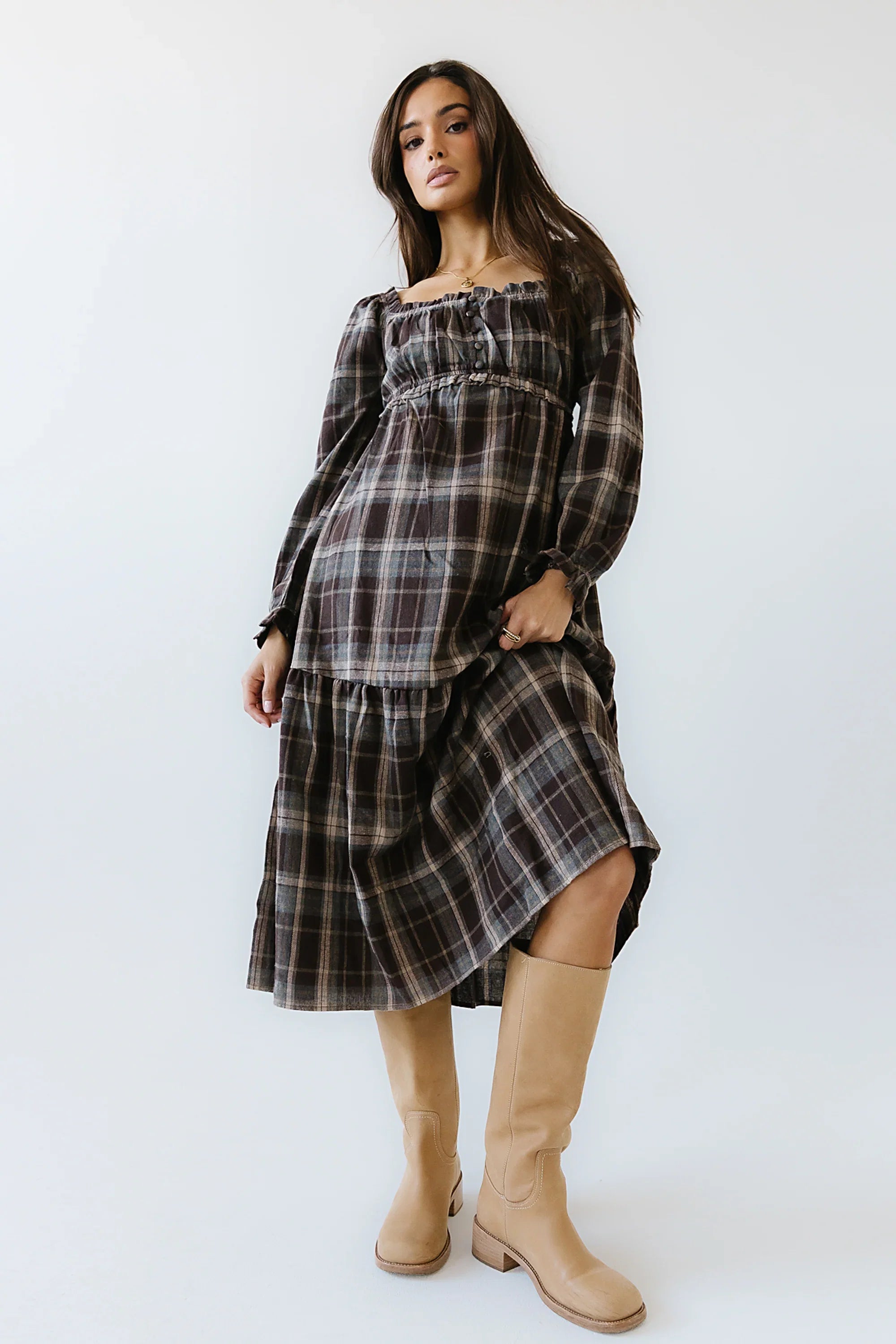 Harlow Plaid Maxi Dress FINAL SALE