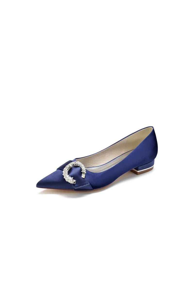 Beading Pointed Toe Kitten Heels