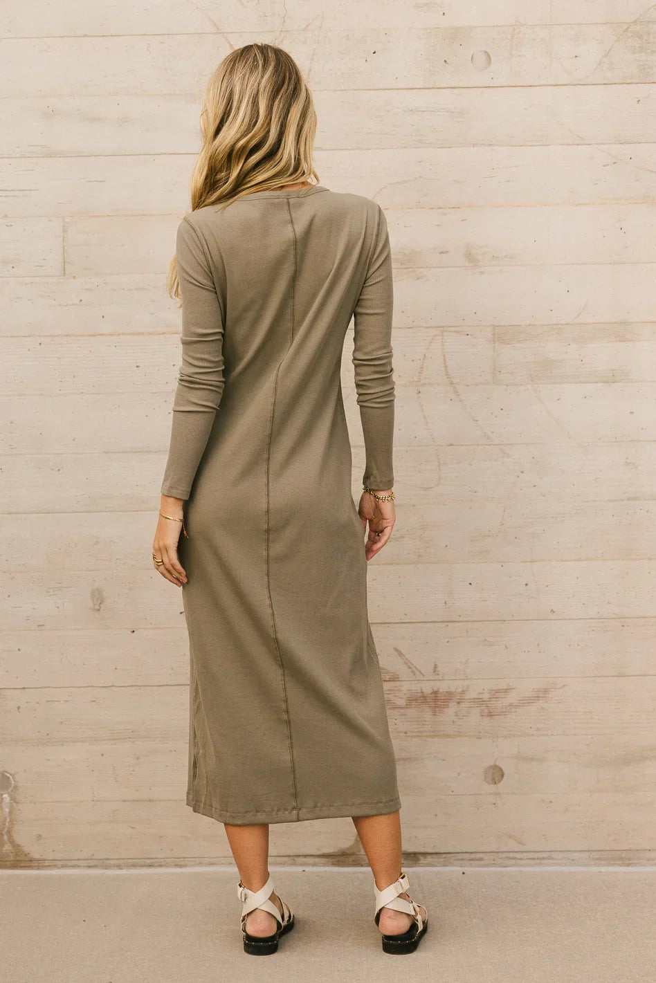 Hollis Ribbed Dress in Olive FINAL SALE