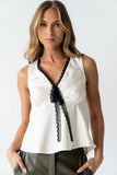 Kendall Satin Top in Cream