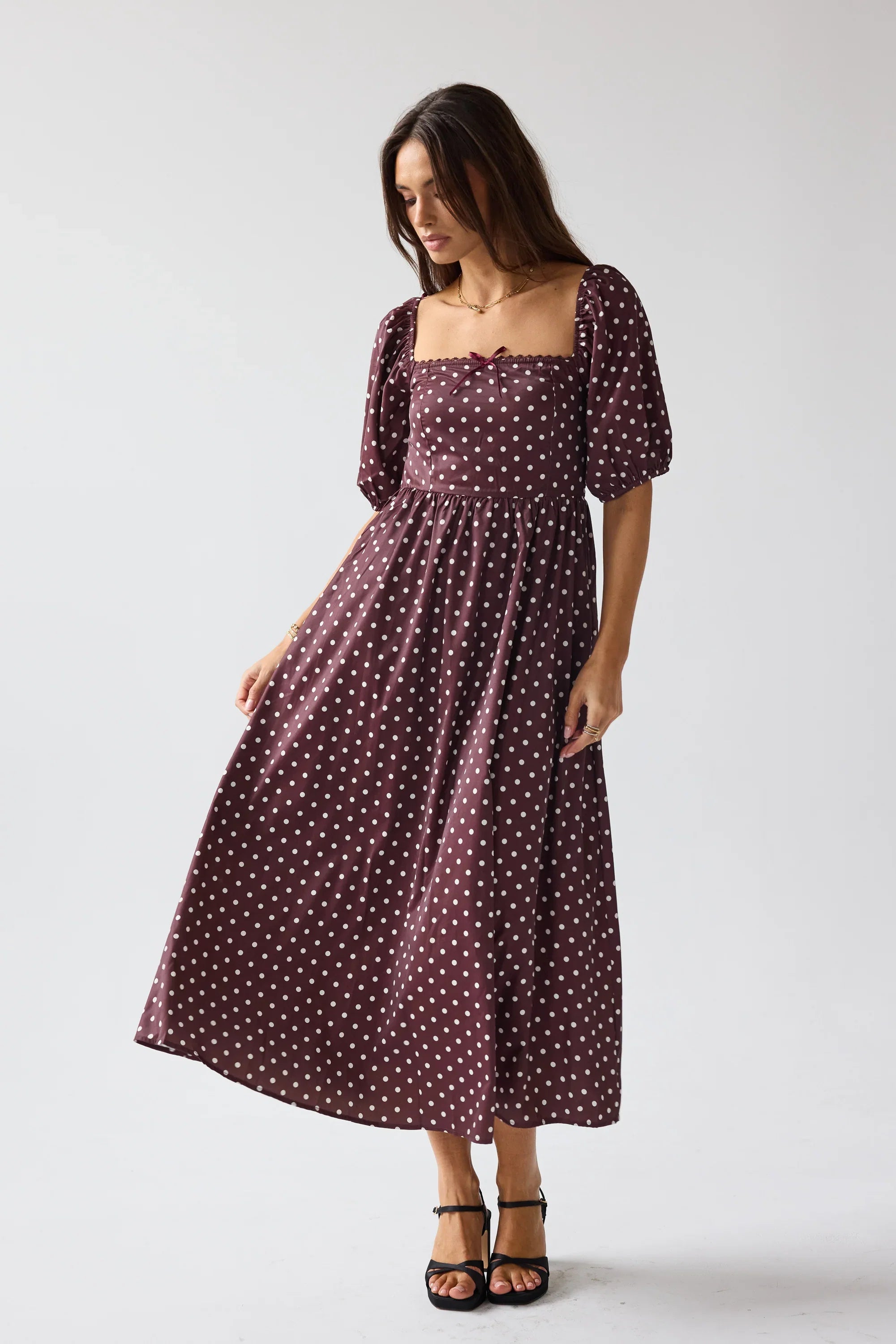 Jersey Polka Dot Midi Dress FINAL SALE