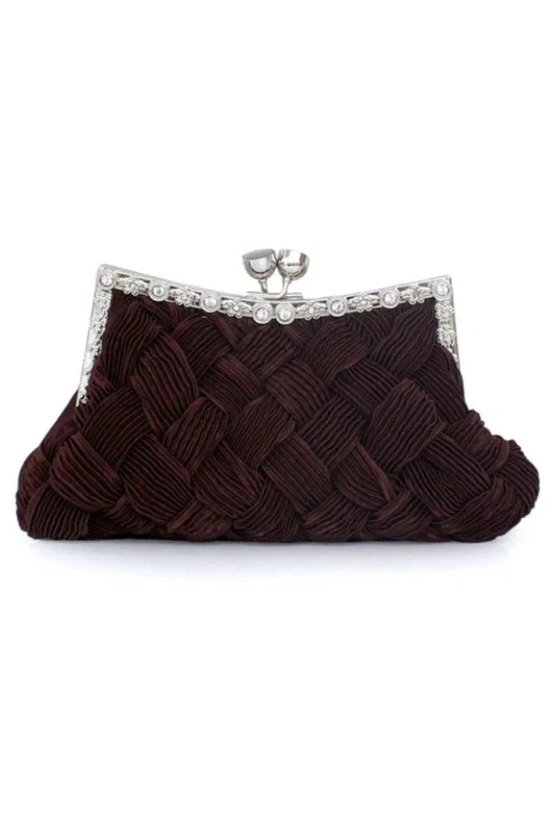 Glamourous Silk With Crystal Rhinestone Glitter Adjustable Wallets Accessories