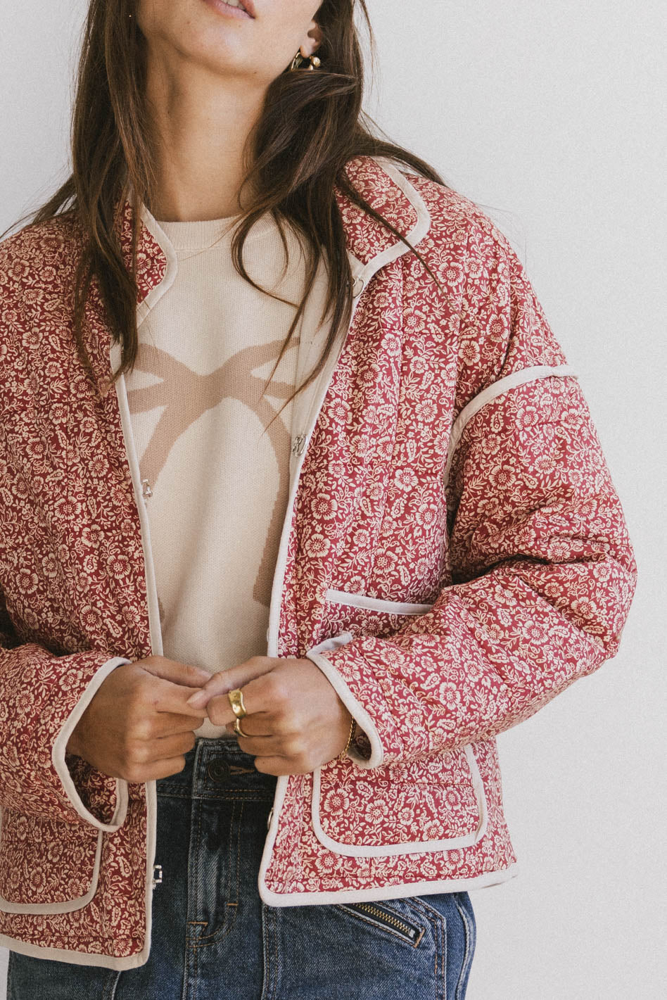 Kadee Quilted Jacket in Burgundy FINAL SALE