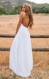 A Line Spaghetti Chiffon Lace Floor length Sleeveless Wedding Dress