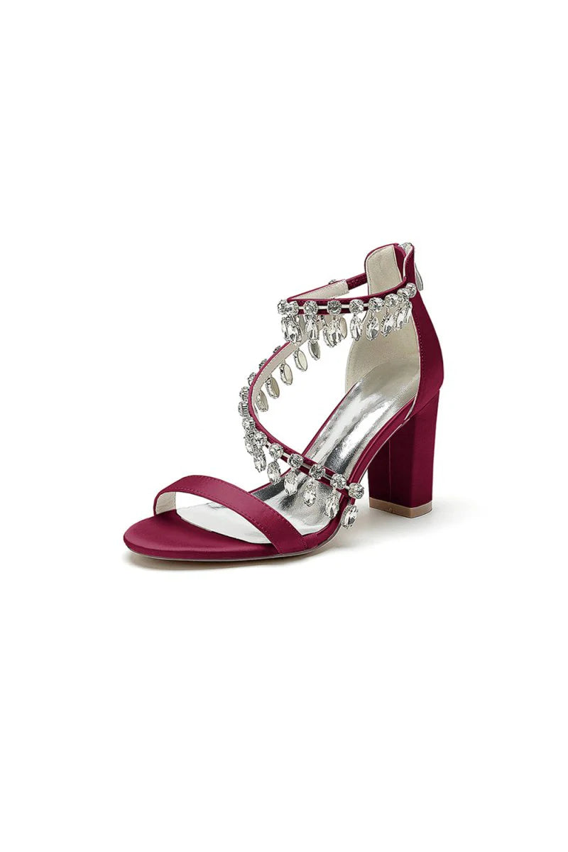 Open Toe Slingback Strap Tassel High Heels