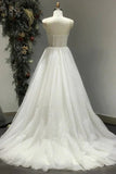 Spaghetti Straps Sparkly Bohemian Wedding Dress