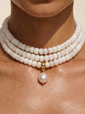 Marina Layers White Quartz Necklace