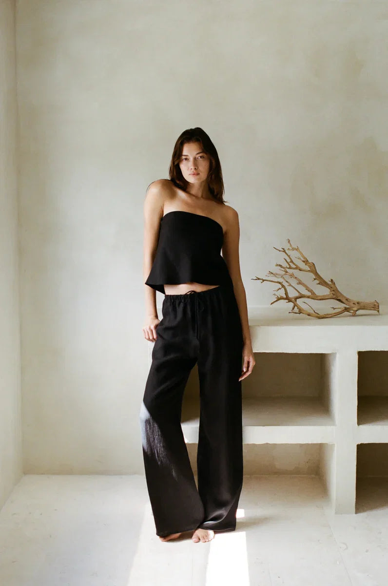 Laguna Linen Strapless Top