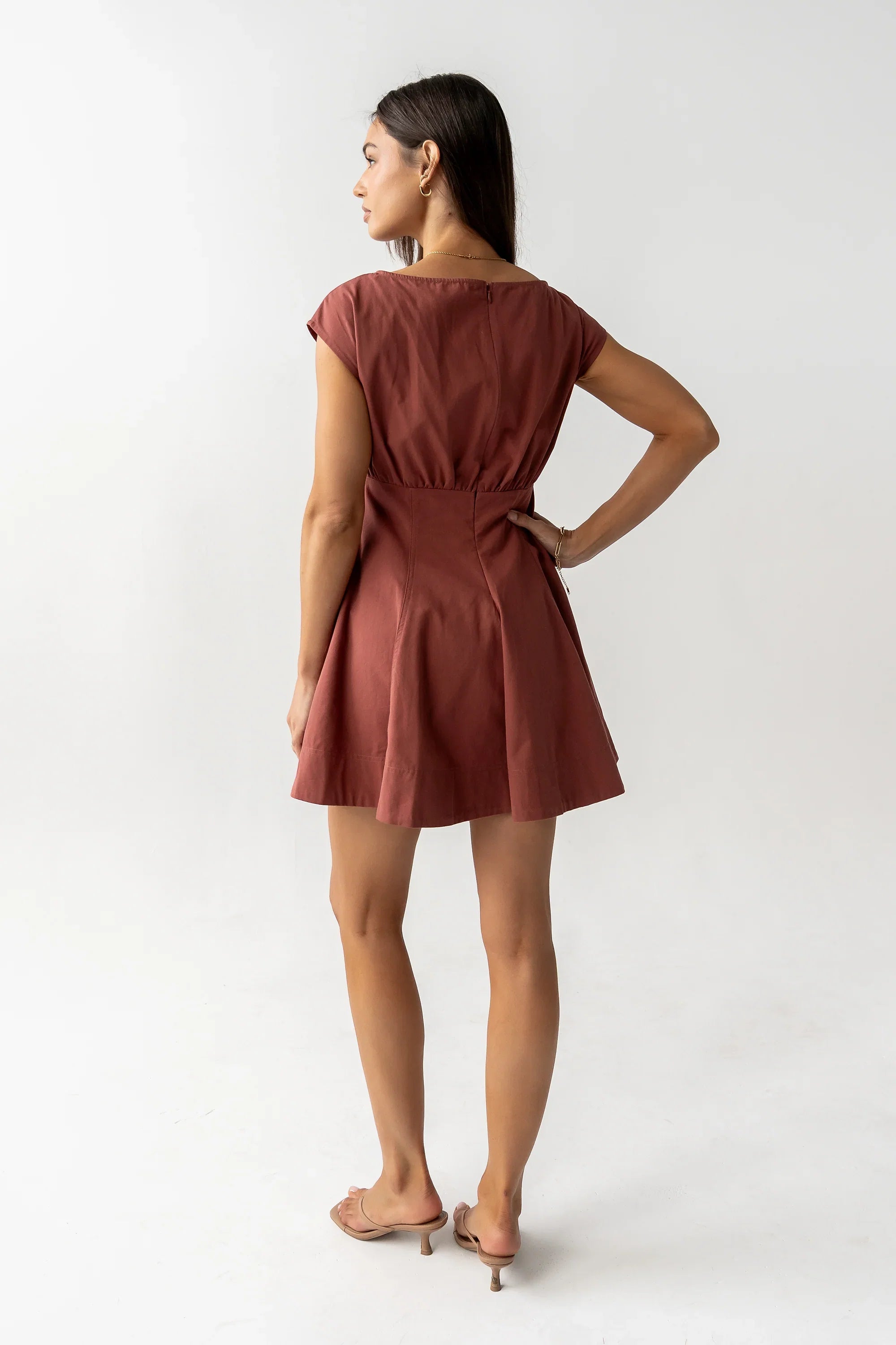 Kinzey Mini Dress in Marsala