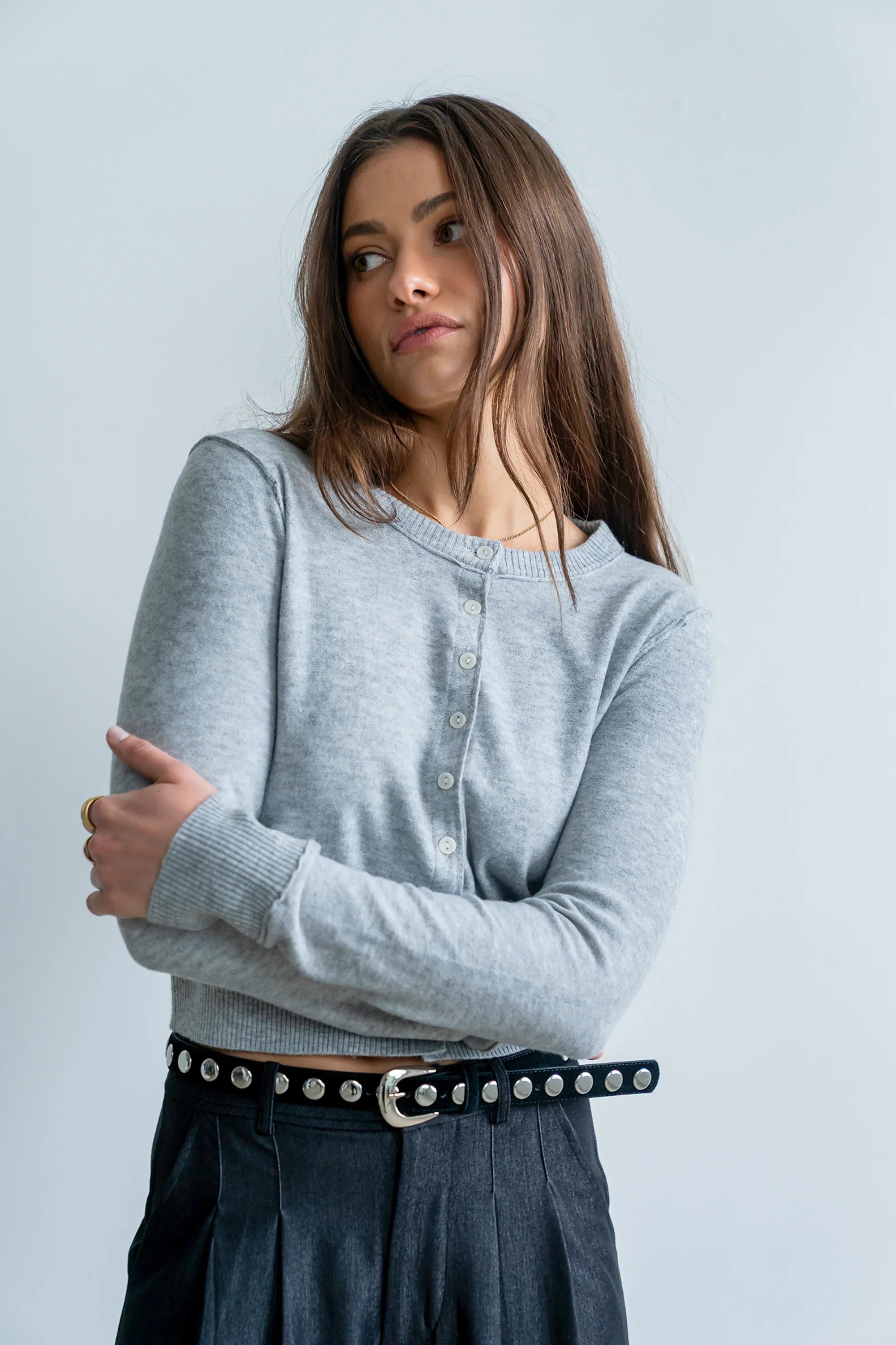 Christy Knit Sweater in Grey