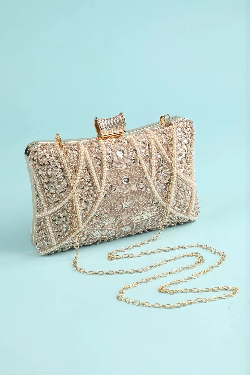 Reto Pearl Embroidery Handbag