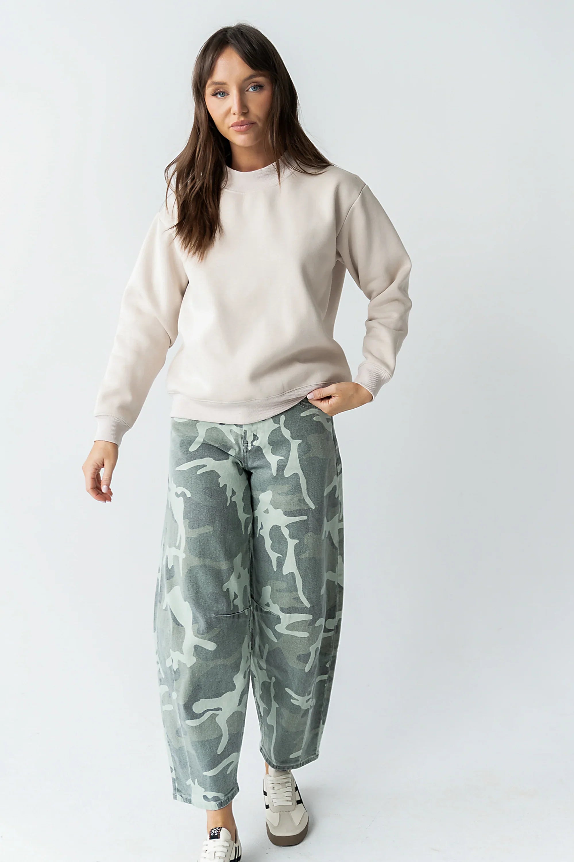 Marie Oversized Sweatshirt in Beige