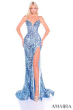 89405 Amarra Leopard Print Fitted Gown