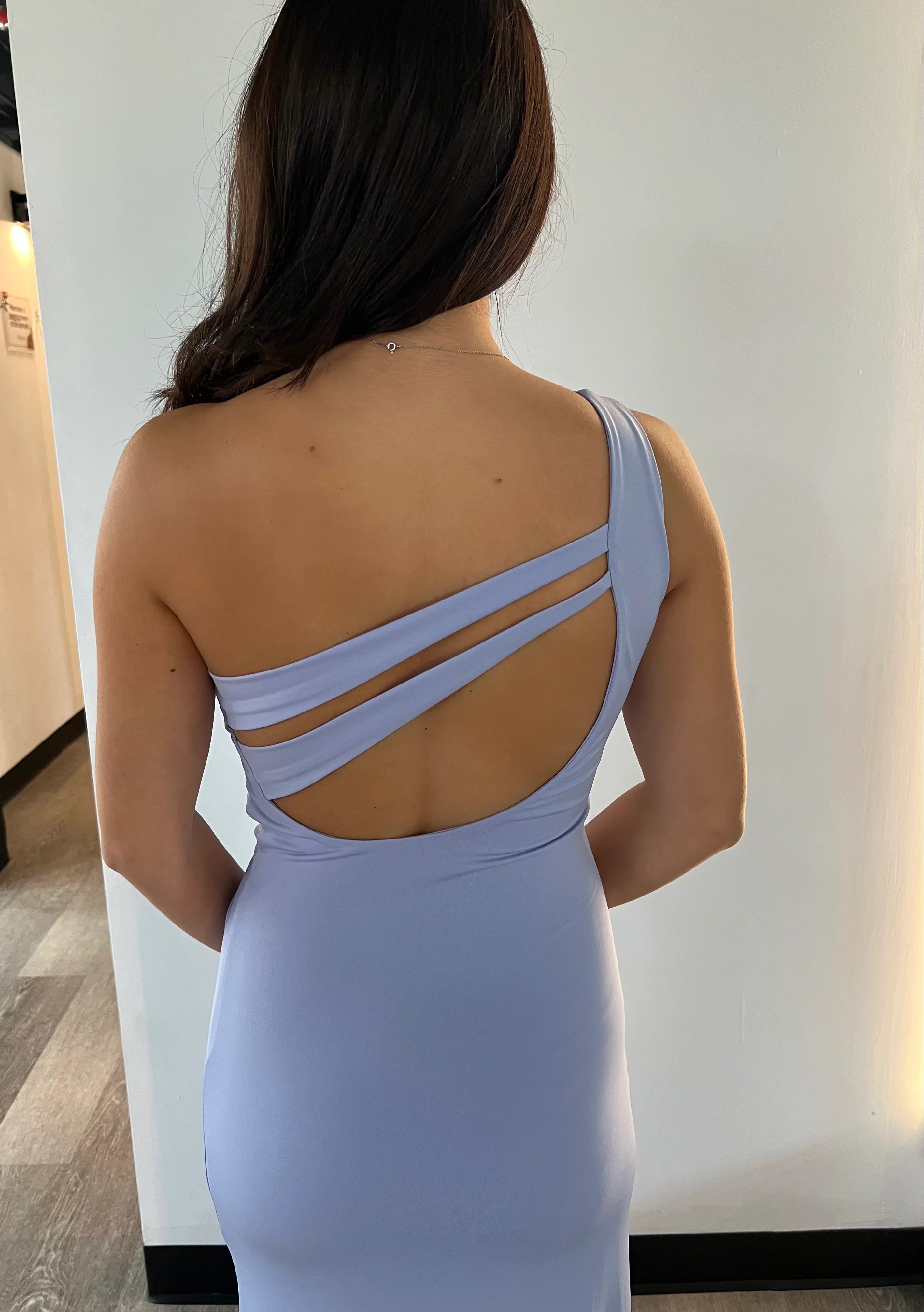 Britt Maxi Dress Teal One Shoulder Dress