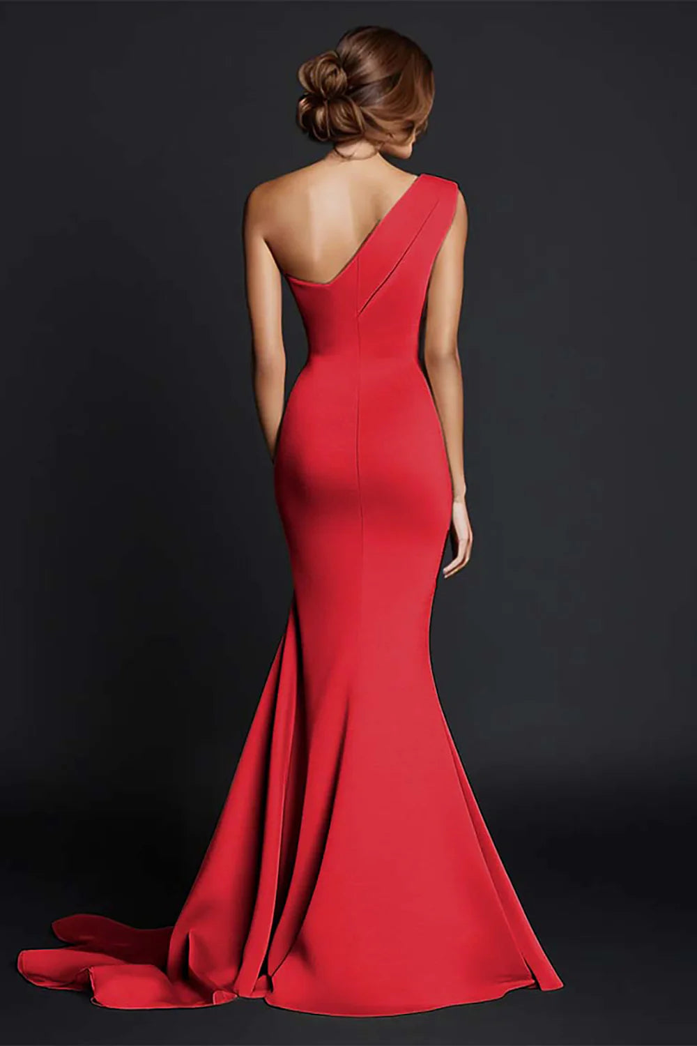 Khaki Mermaid One Shoulder Maxi Dress