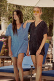 Lynn Relaxed Romper in Blue FINAL SALE