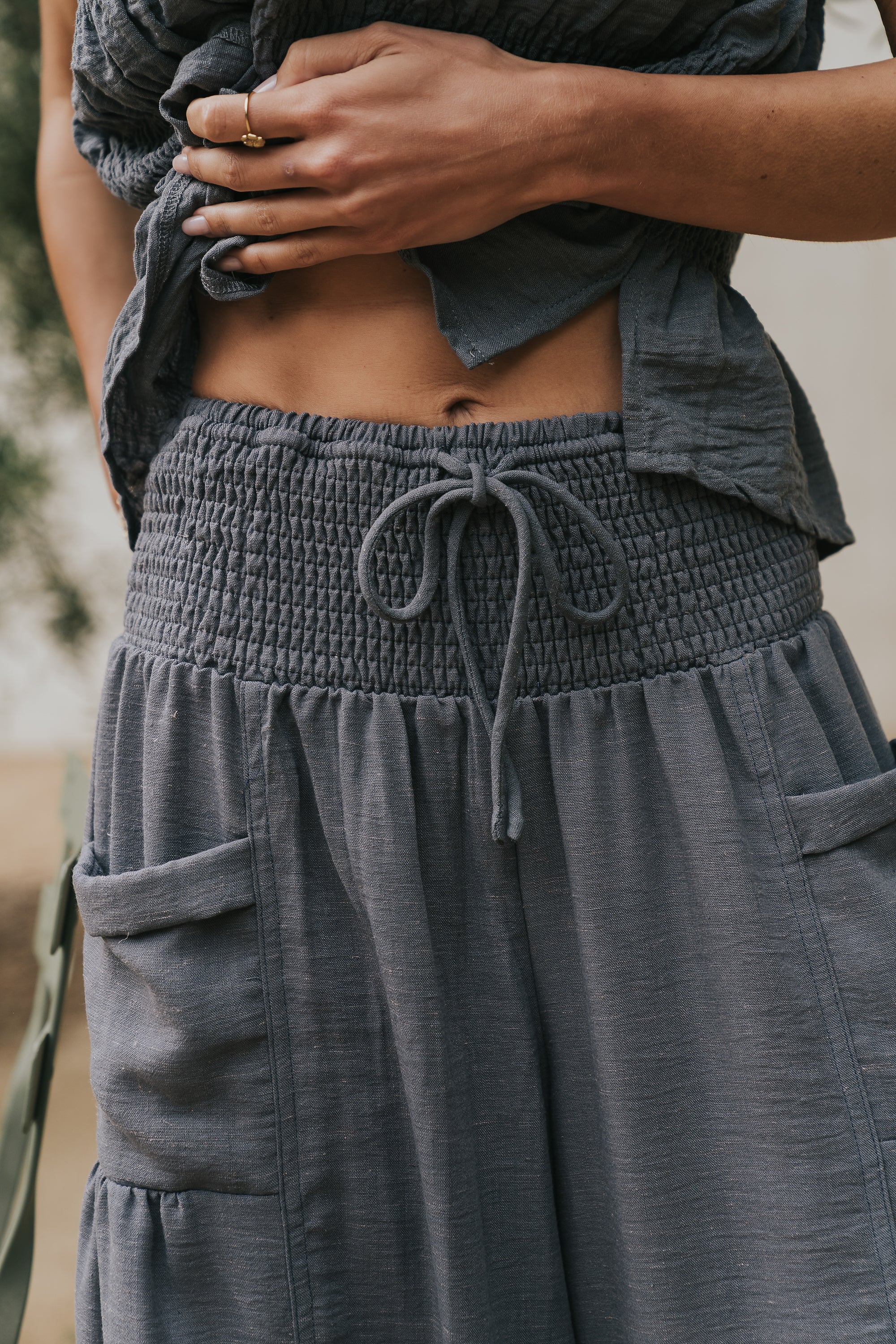 Ashton Wide Leg Pants in Blue