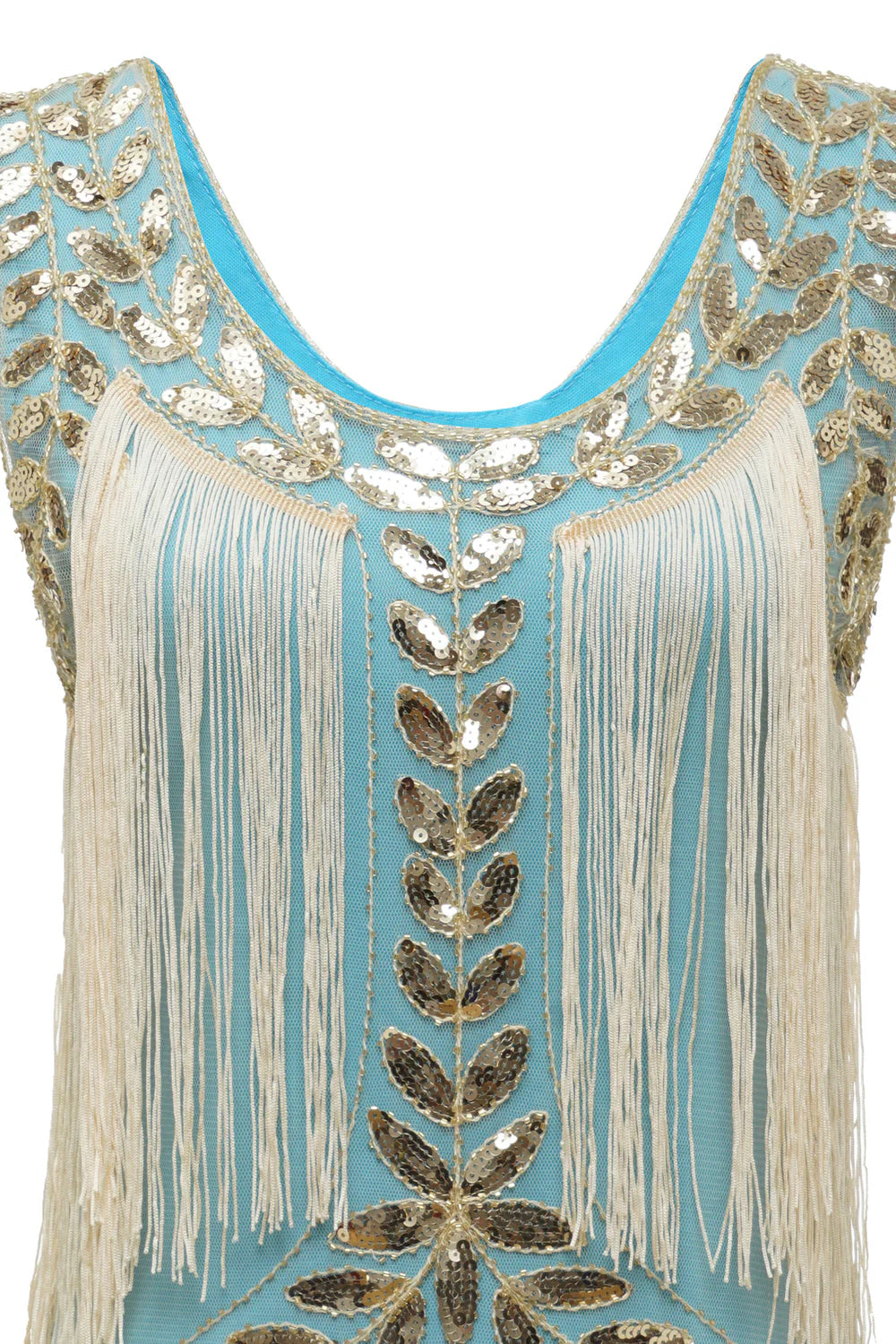 Dark Green Gatsby Party Dress with Sequins and Fringes