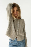Katira Button Up Sweater in Heather Grey