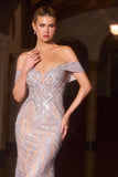 Sabine Gown Off The Shoulder Beaded Evening Gown