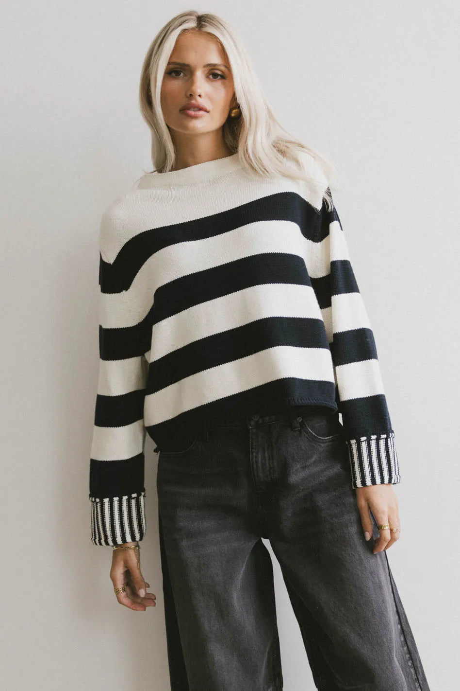 Helena Striped Sweater in Black FINAL SALE