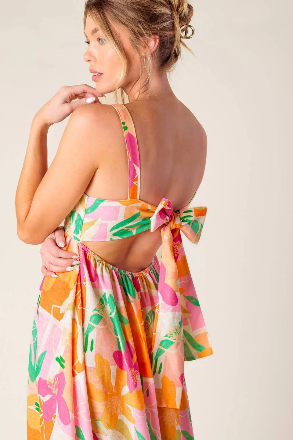 BON VOYAGE MAXI DRESS PINK ORANGE