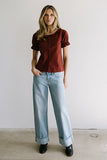 Connie Ruffle Blouse in Rust FINAL SALE