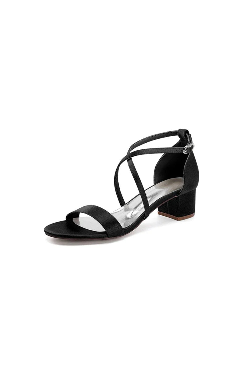 Open Toe Hollow Out Chunky Heels
