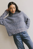Carla Fuzzy Knit Sweater in Blue FINAL SALE