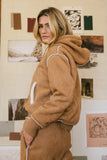 Mattie Faux Shearling Hoodie in Camel FINAL SALE
