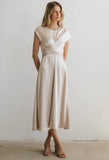 Rosalind Midi Dress in Champagne FINAL SALE