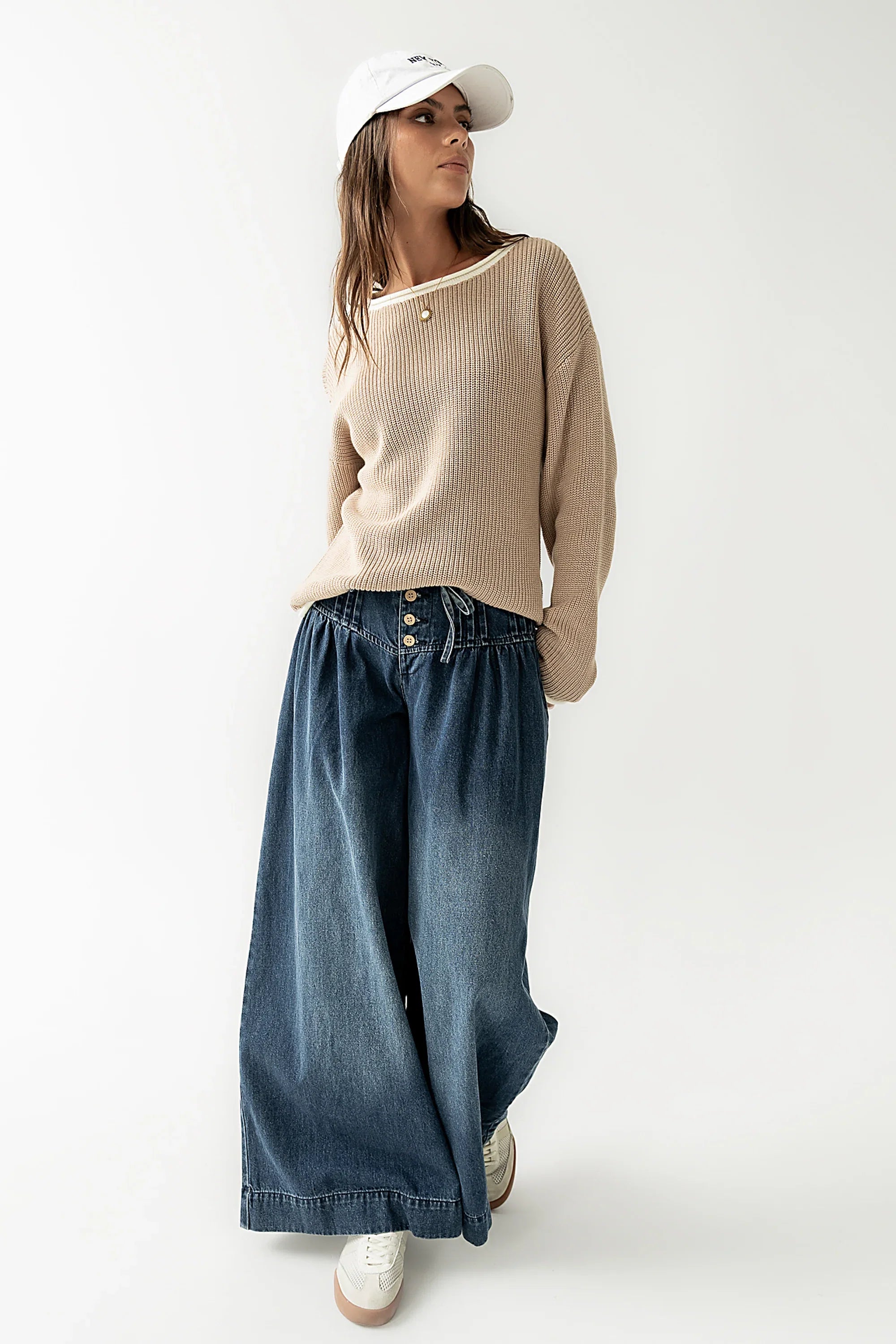 Mandy Contrast Sweater in Tan FINAL SALE