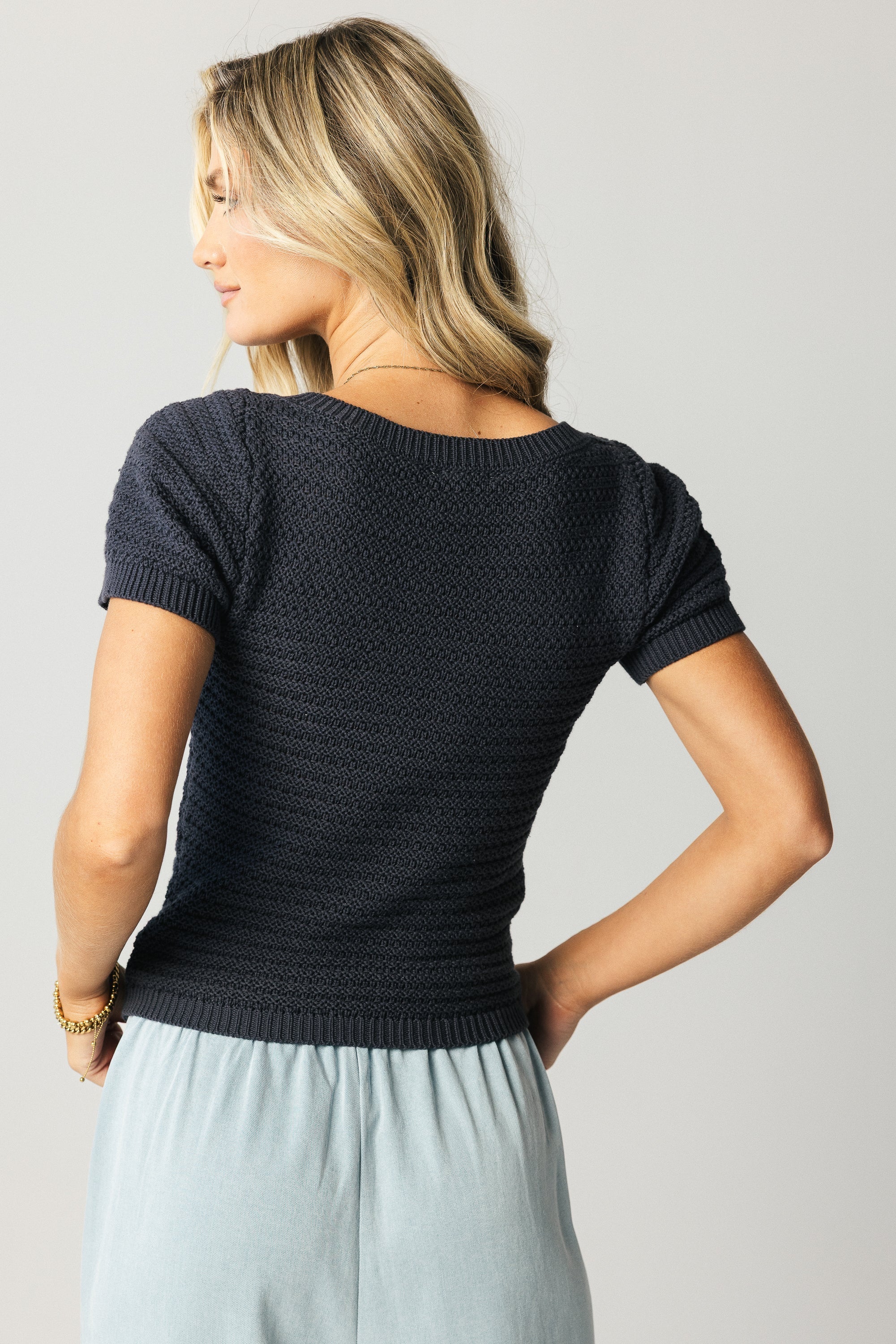 Lewis Knit Sweater in Indigo FINAL SALE