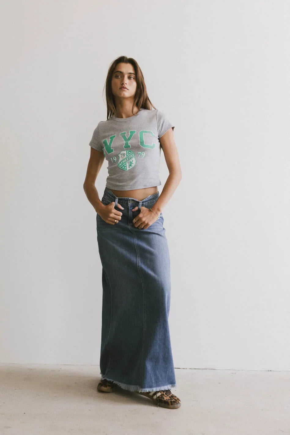Heather Denim Maxi Skirt FINAL SALE