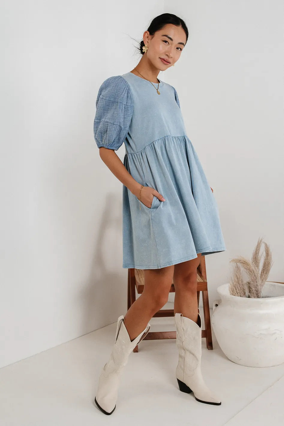 Andra Mini Dress in Blue FINAL SALE