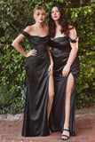 MABEL GOWN OFF THE SHOULDER LUXE SATIN CORSET DRESS