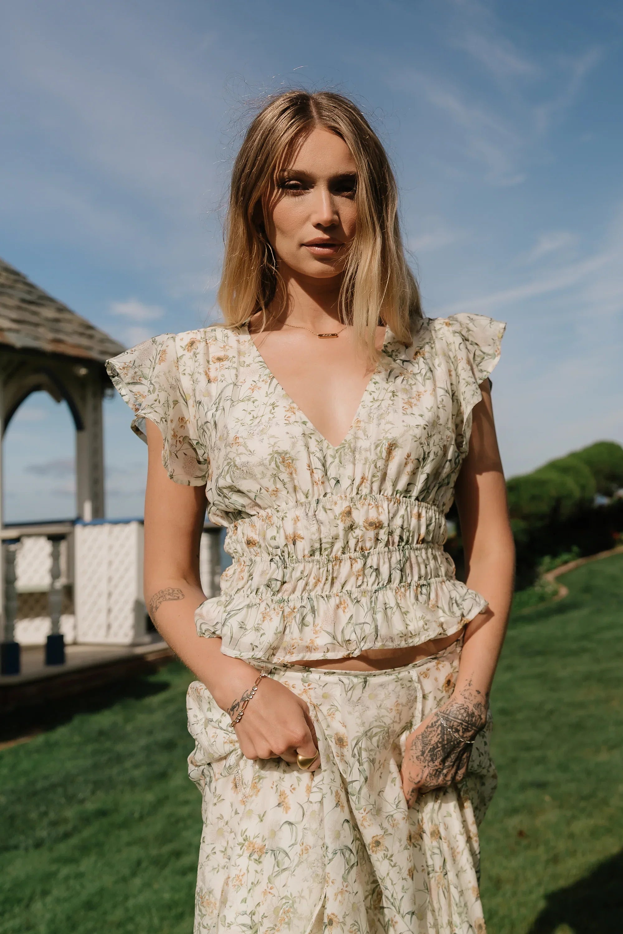 Carlie Floral Smocked Blouse