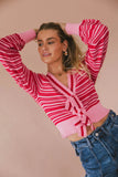 Kiara Striped Cardigan in Pink FINAL SALE