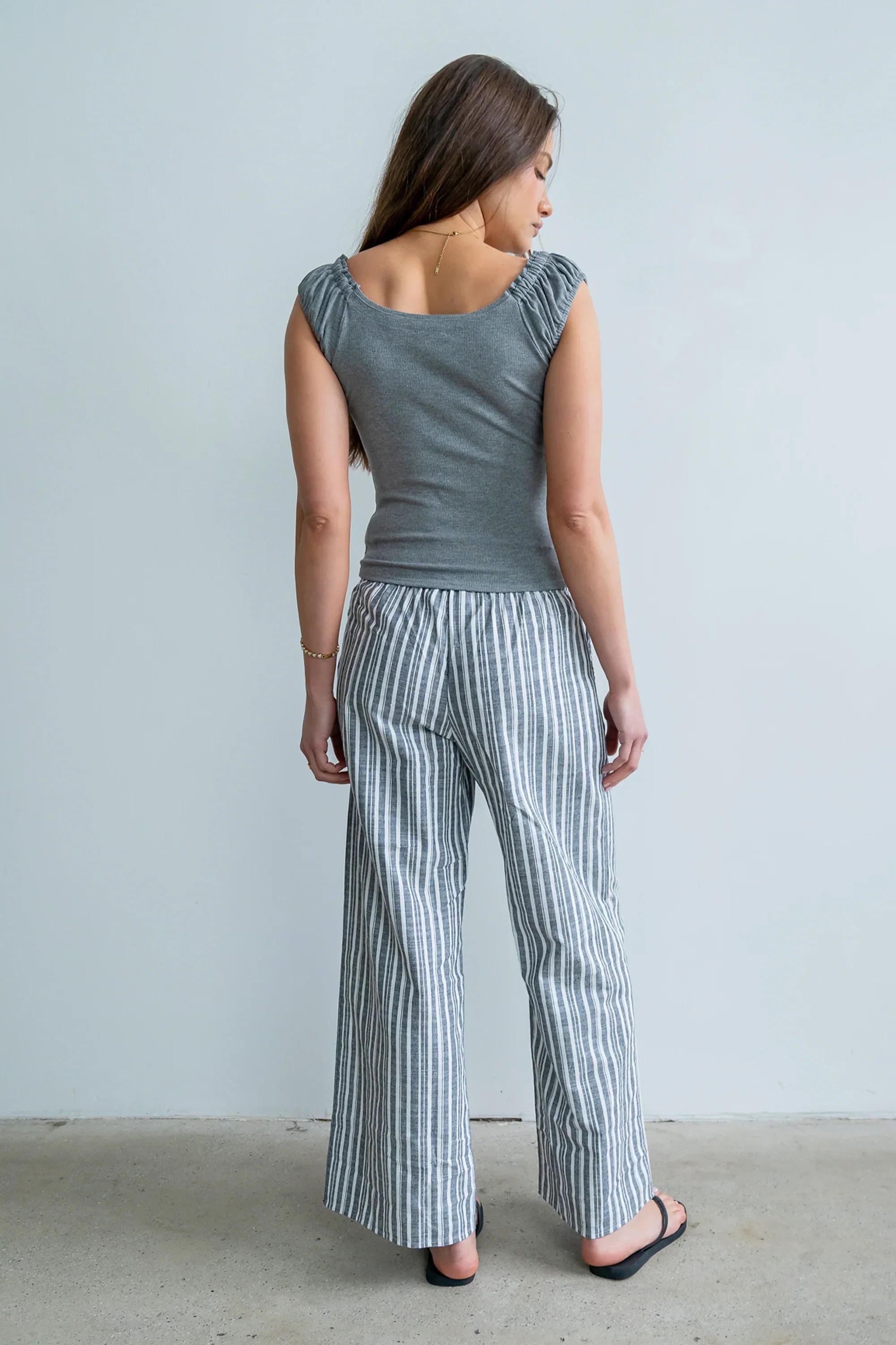 Indiana Striped Pants in Black