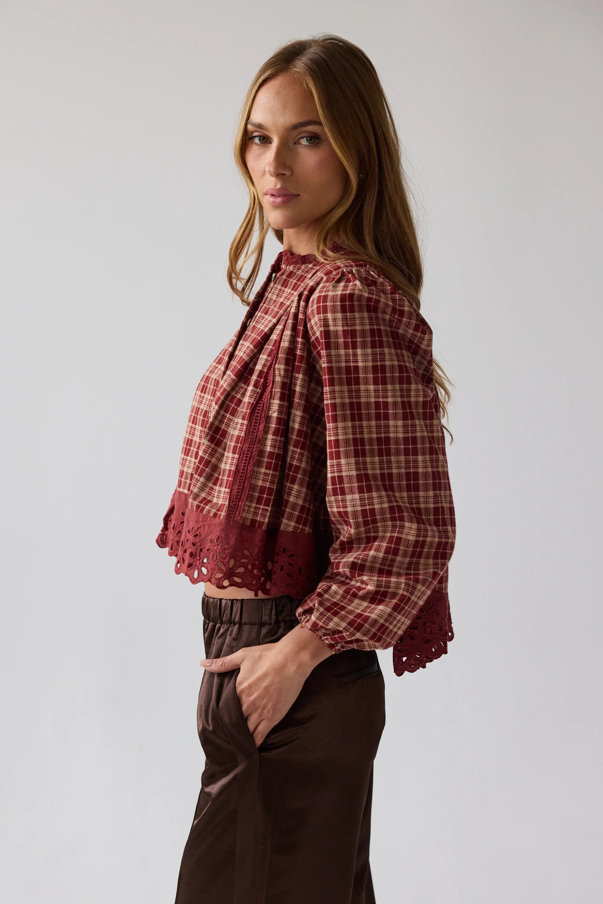 Randall Plaid Blouse