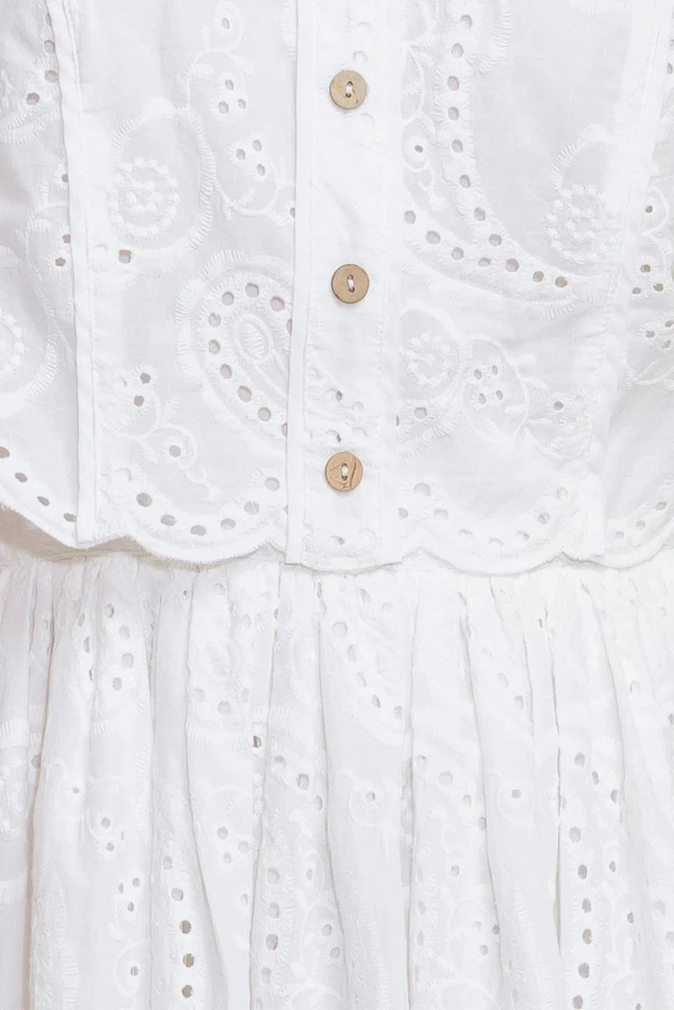 JOVIE WHITE EYELET MINI DRESS