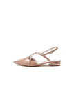 Nude Pink High Heels with Crossed Straps