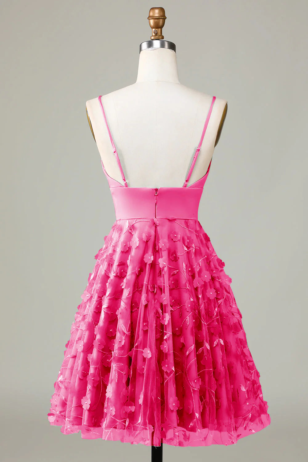 A Line Spaghetti Straps Short Homecoming Dress With Appliques