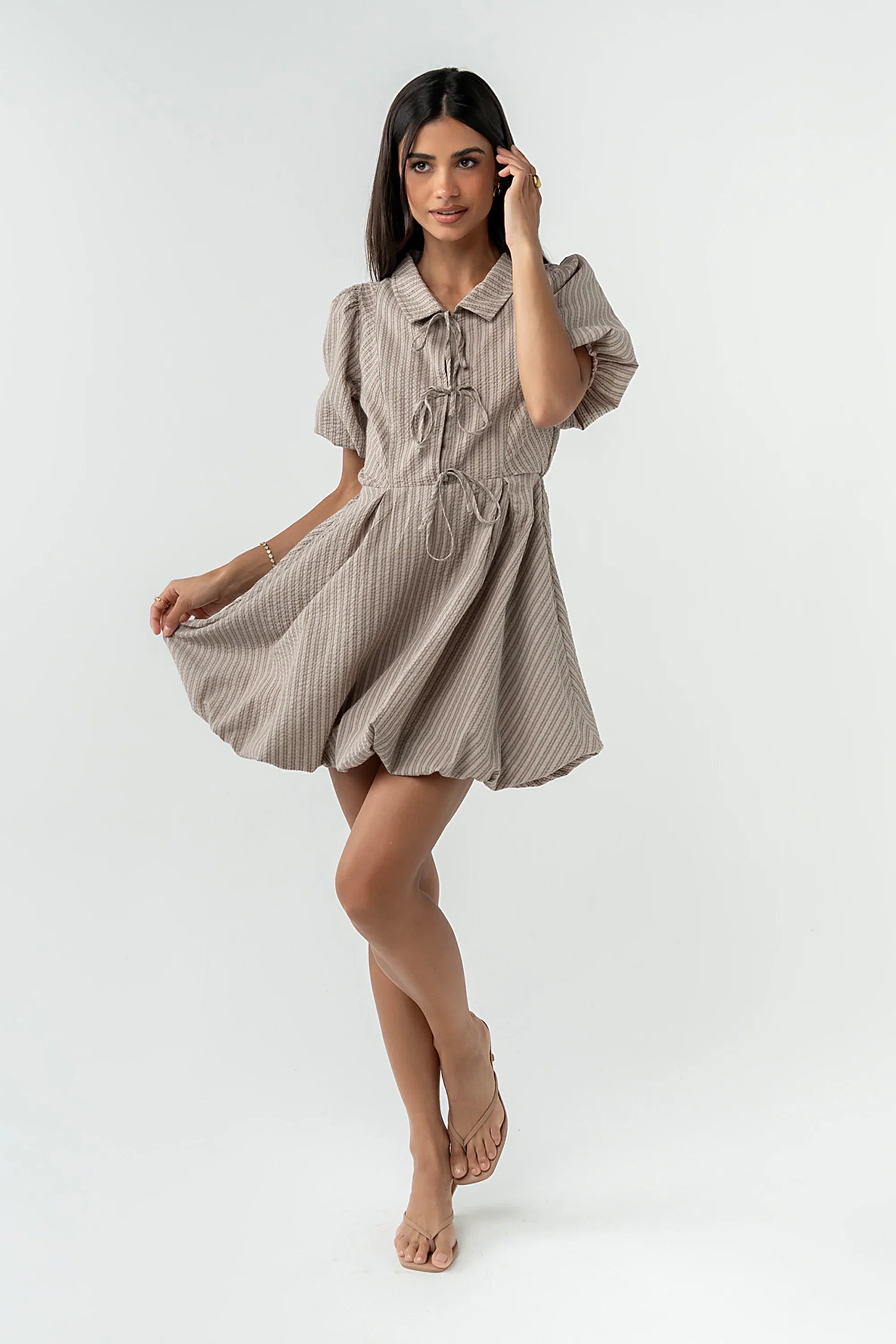 Marta Striped Bubble Dress