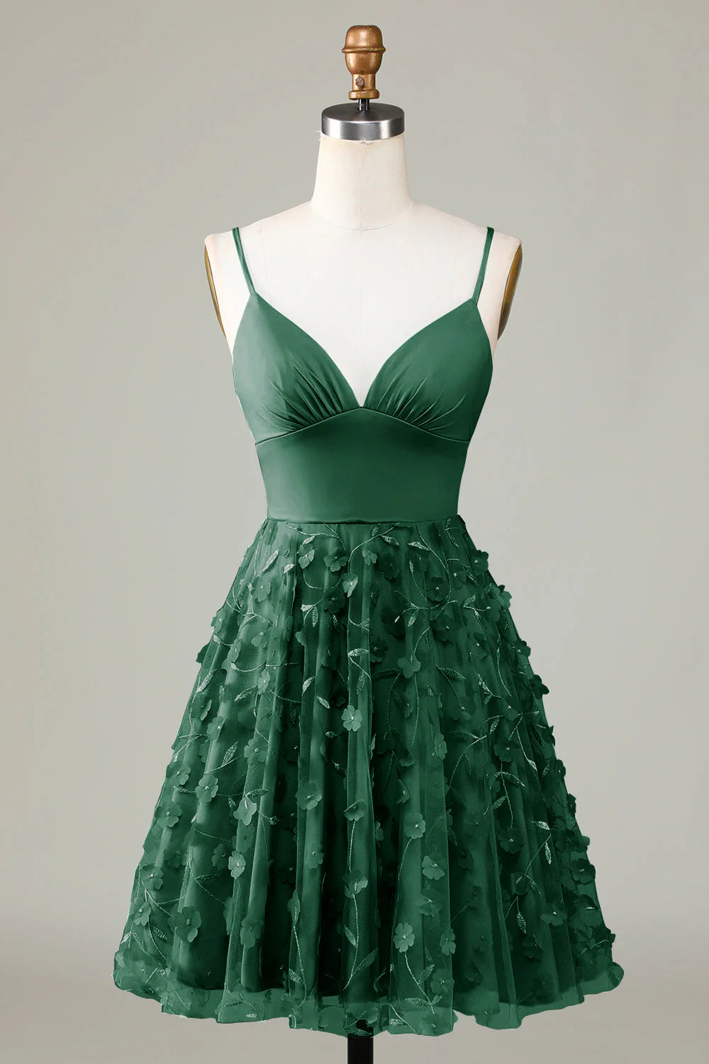 A Line Spaghetti Straps Short Homecoming Dress With Appliques