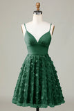 A Line Spaghetti Straps Short Homecoming Dress With Appliques