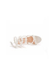 White Flower Ankle Wrap Strap Open Toe Ultra High Heels